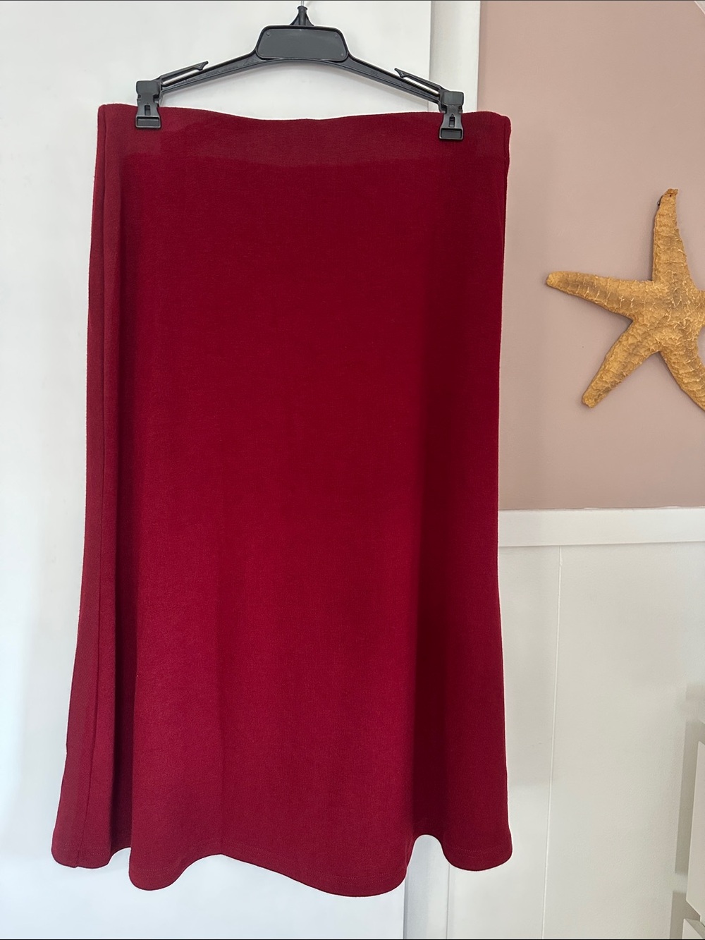 OGL wine red sweater skirt, midi red sweater skirt, business or office skirt